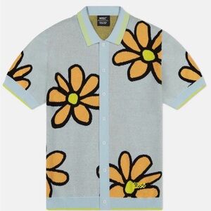 WeSC Daisy Unisex Polo Cardigan Winter SkyWomen's Large Button Front NWT